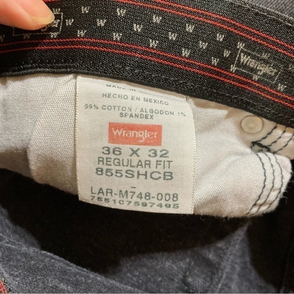 WRANGLER JEANS black denims regular fit size 36/32 Guc - Picture 2 of 11